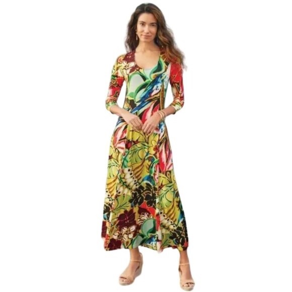 Soft Surroundings Tropical Magnolia Dress Maxi - Picture 1 of 2